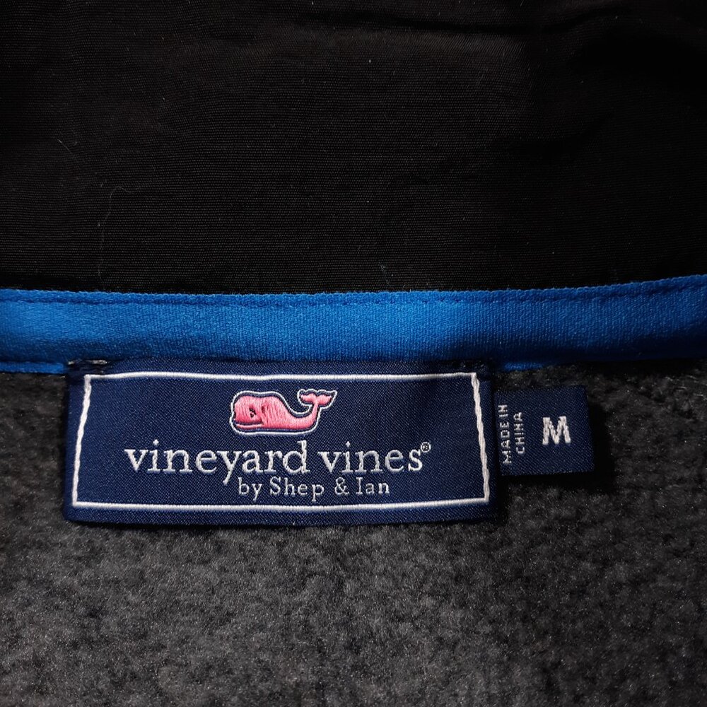Vineyard Vines Fleece Vest Sweater Mens Medium Gray Full Zip Outdoor - Picture 3 of 11